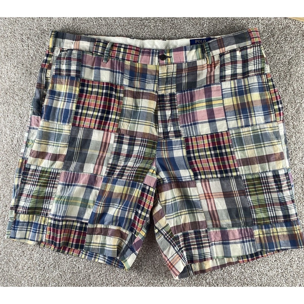 Polo Ralph Lauren Classic Short Spring Picnic Plaid Colorful Mens 42 Preppy 9.5"